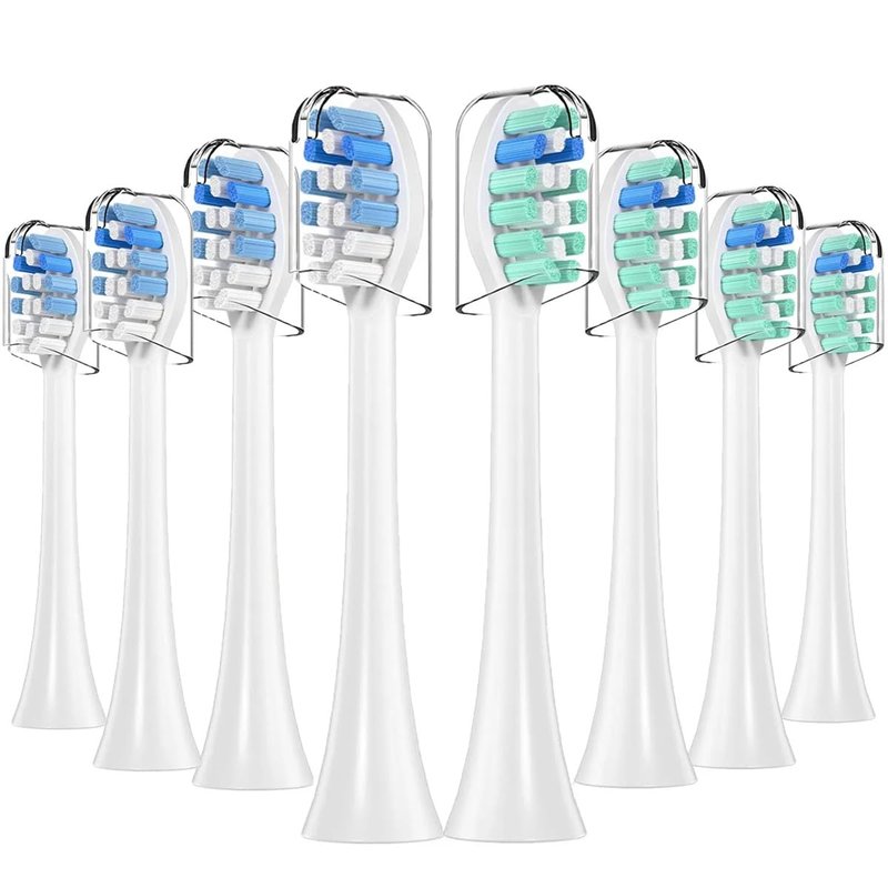 Replacement Toothbrush Heads Compatible with Philips Sonicare and More Click-on Handles 8 Pack White