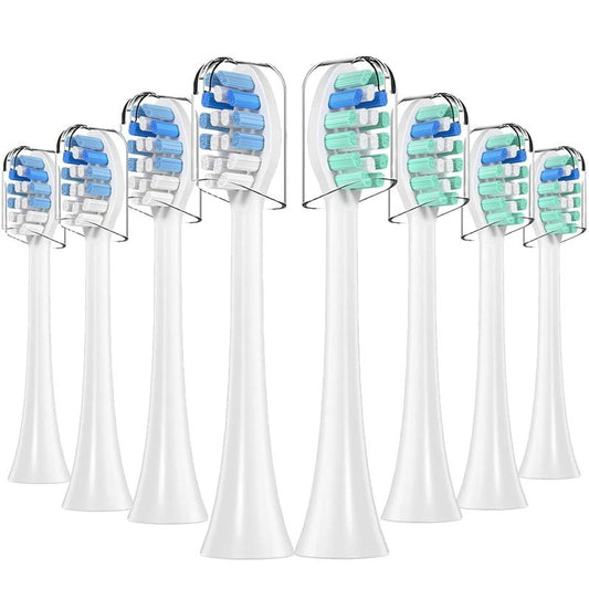 Replacement Toothbrush Heads Compatible with Philips Sonicare and More Click-on Handles 8 Pack White