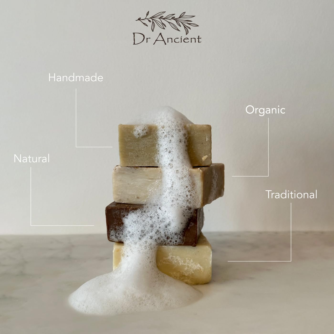 Dr.Ancient Aloe Vera, Stinging Nettle, Goat Milk & Donkey Milk Soap Bar Set (4-Pack) – Organic Handmade Natural Soap Bars, Chemical-Free Gentle Cleanser for Face & Body