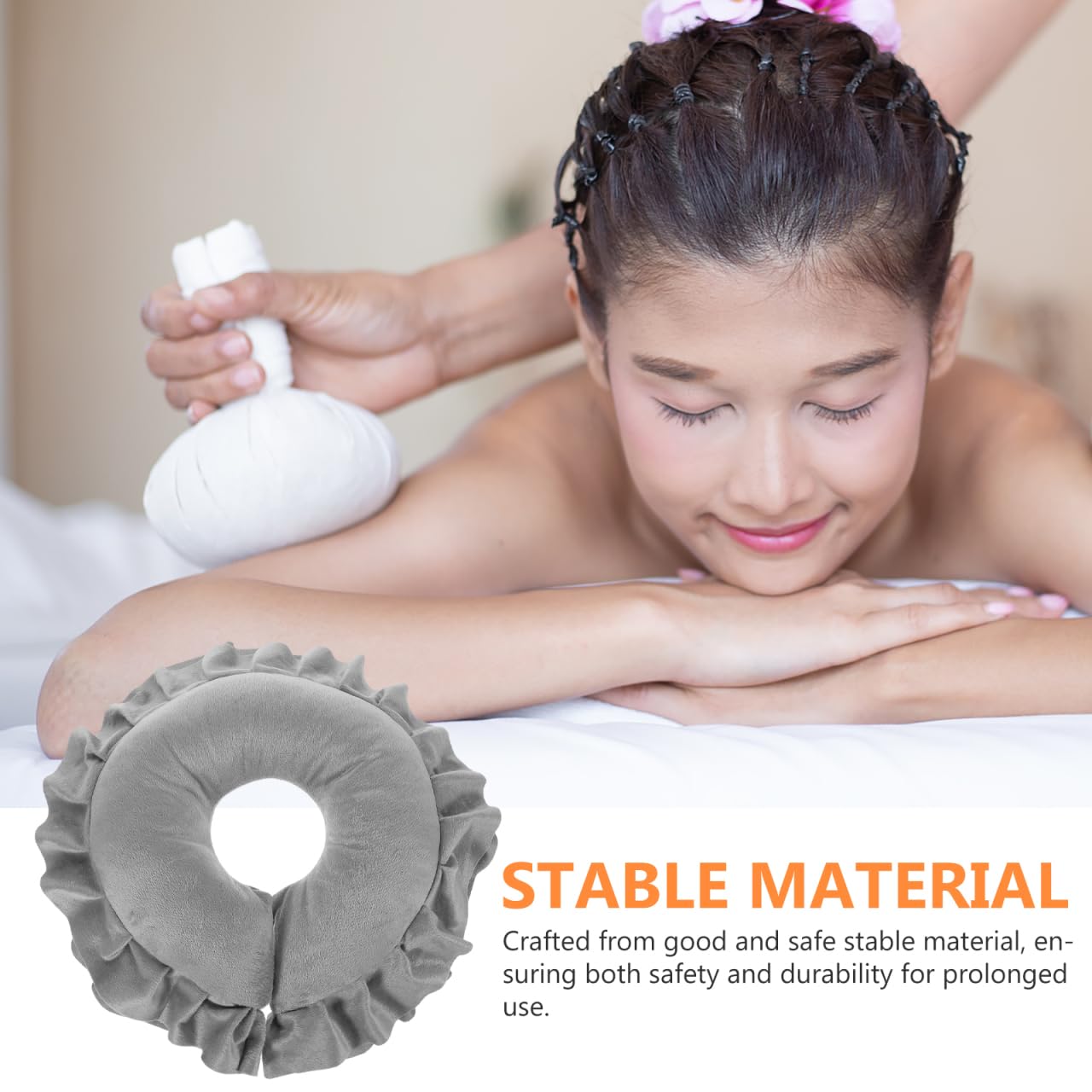 Healvian U Shaped Face Massage Pillow Neck Support Cushion,Pillow for Massage Table,Spa Spa Headrest Salon Massage Table Cradle Face Neck Head Cushion Travel Flight Pad