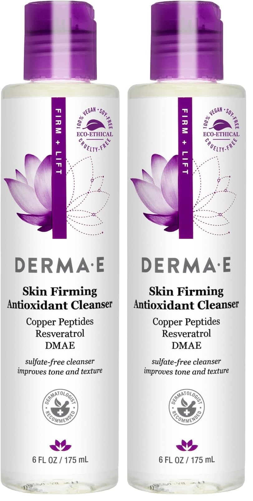 Derma E, Skin Firming Antioxidant Cleanser, 6 Ounce (Pack of 2)