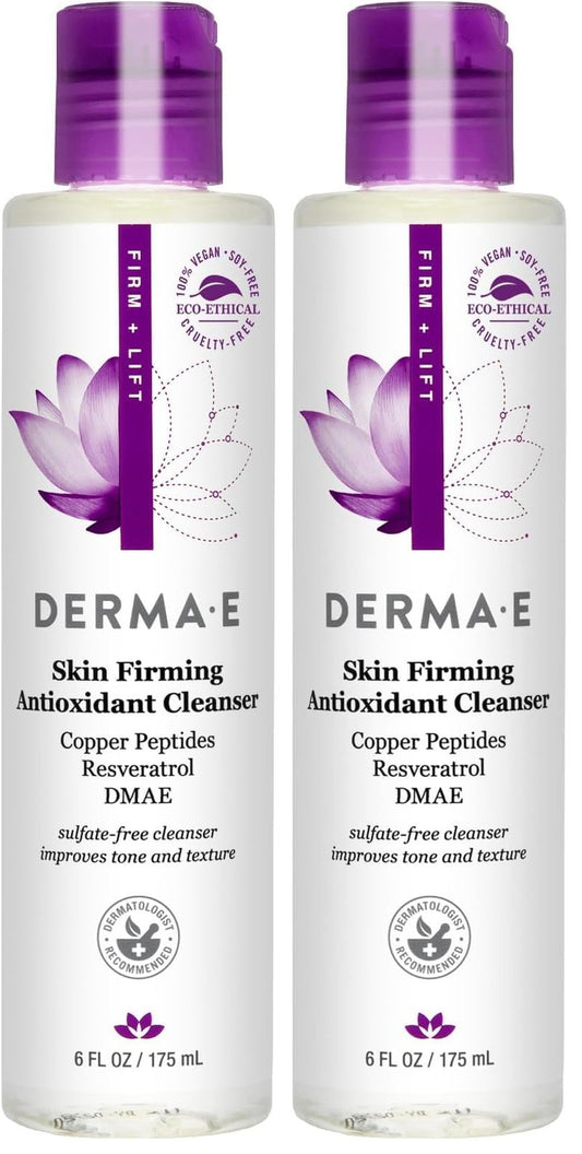 Derma E, Skin Firming Antioxidant Cleanser, 6 Ounce (Pack of 2)