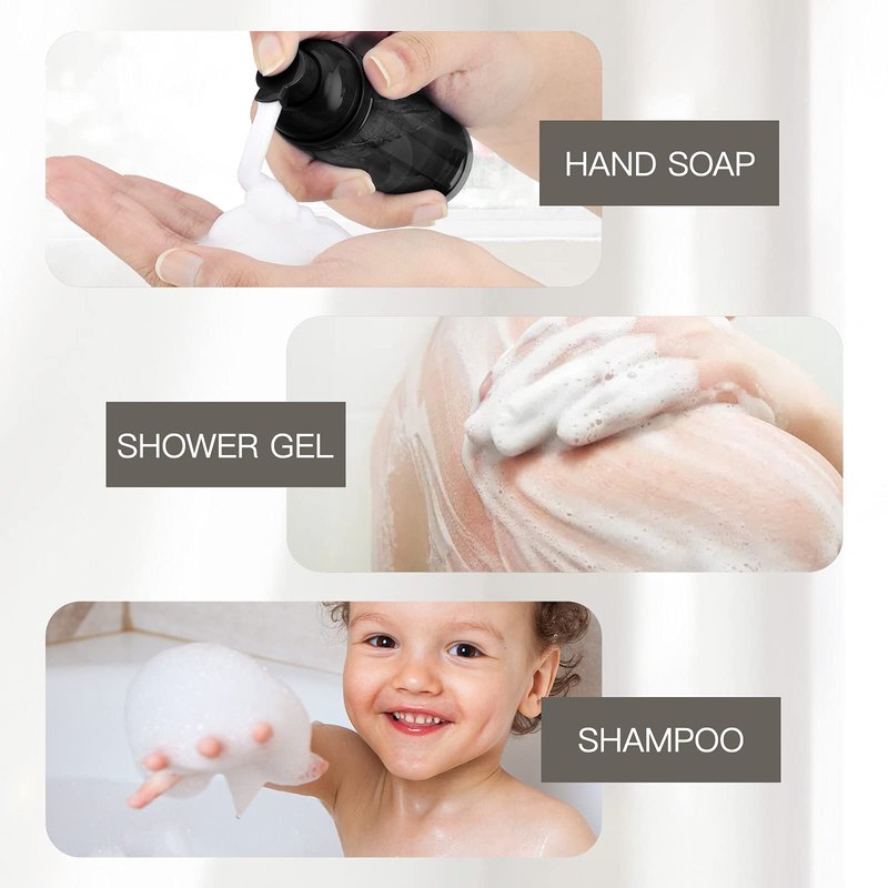 Owlyee Travel Foam Pump Bottle - 2oz Small Size Foaming Hand Soap Dispenser - Mini Portable Mousse Lash Shampoo Kit Container for Hair - Empty Leak Proof Plastic Black Foamer 30Pack