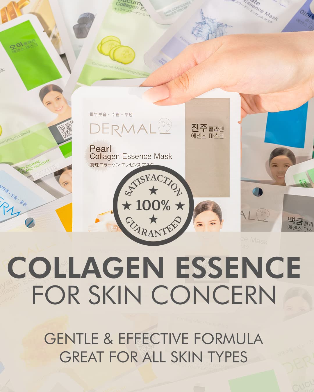 DERMAL 39 + 16 A Combo Pack Collagen Essence Full Face Facial Mask Sheet