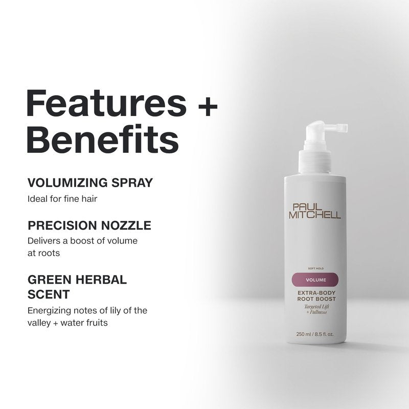 Paul Mitchell Extra-Body Root Boost Volumizing Spray,Targeted Lift,Adds Fullness,For Fine Hair,16.9 fl oz,(Pack of 2)