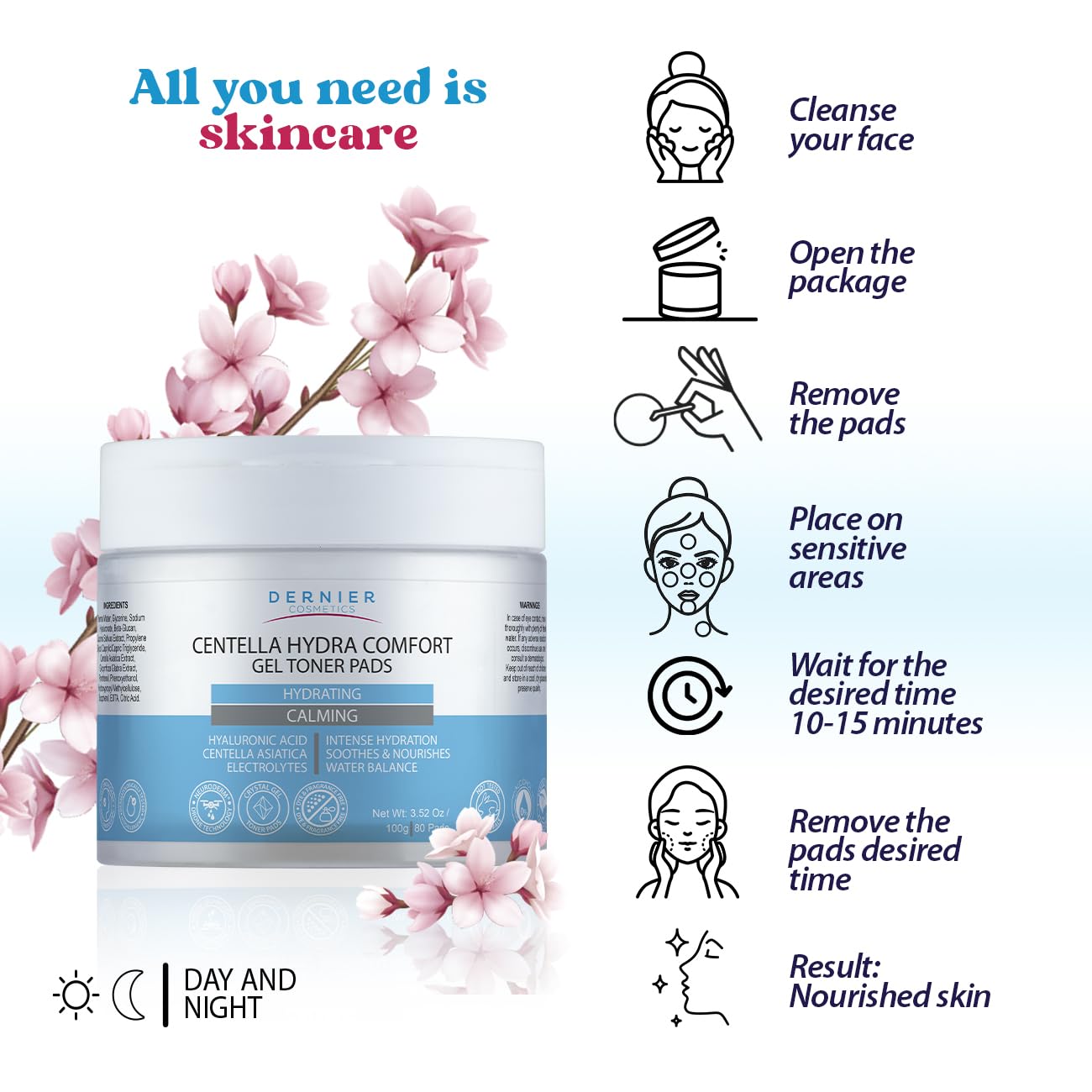 Dernier Toner Pads, Centella Asiatica & Hyaluronic Acid, Calming Care