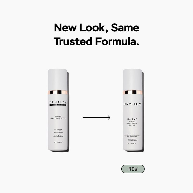 DRMTLGY Anti Aging Clear Face Sunscreen and Facial Moisturizer with Broad Spectrum SPF 45. Oil Free, Zinc Oxide Sunscreen For Sensitive Skin and Acne Prone Skin