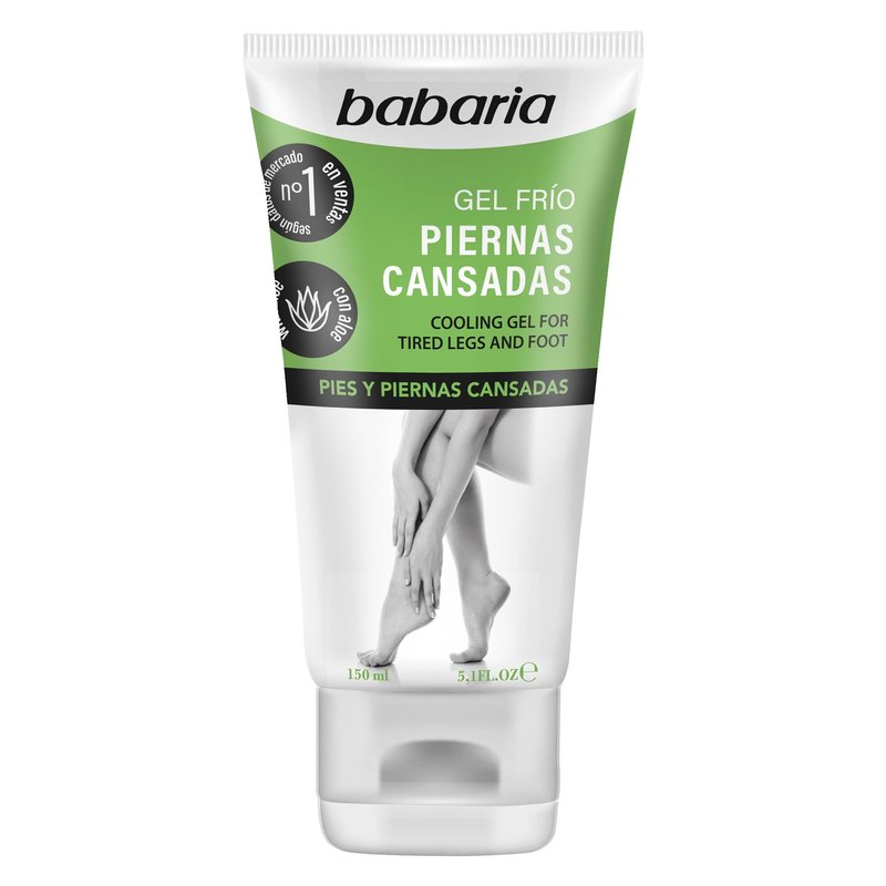 Babaria Cooling Gel for Legs and Feet - Pedicure Foot Spa Products - Calming and Softening Effect - Infused with Castor Oil and Aloe Vera - 3 pc