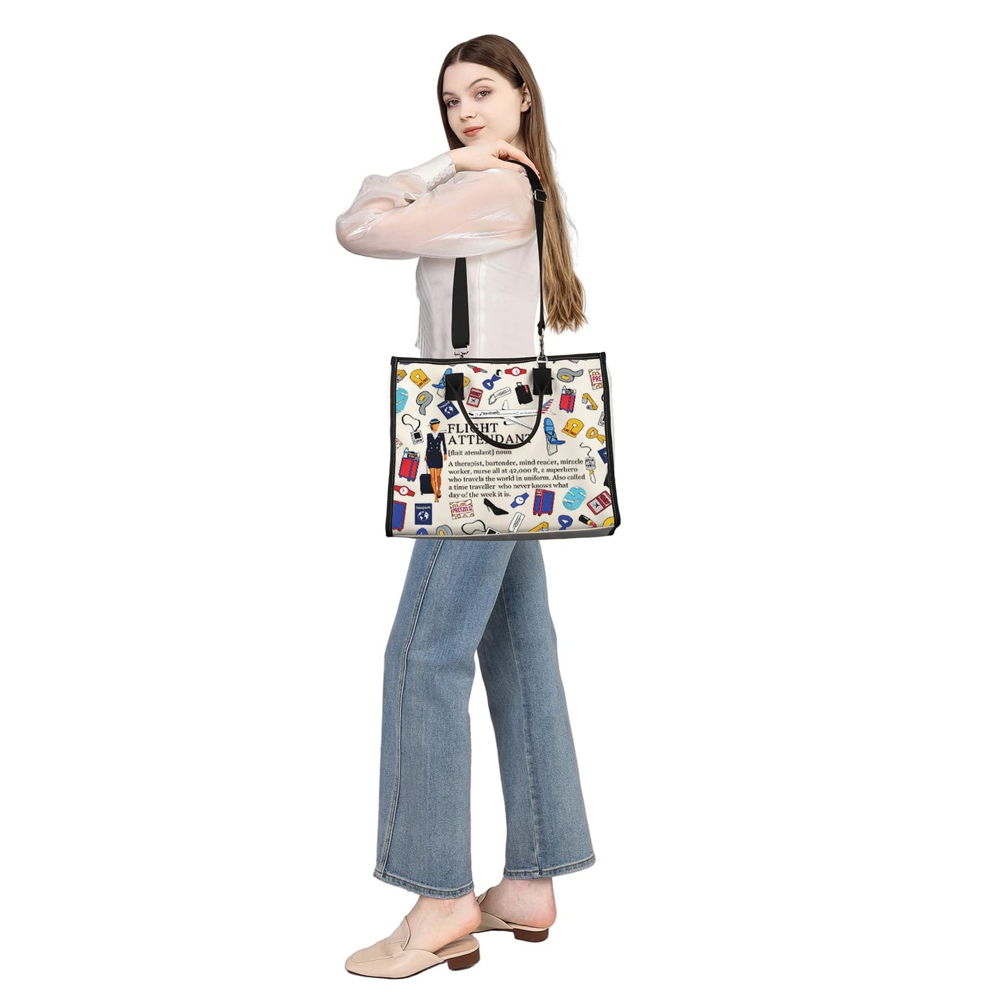 MEIKIUP Flight Attendant Gifts Air Stewardess Cosmetic Travel Bag Stewardess Aviation Makeup Pouch (Flight Attendant HB)