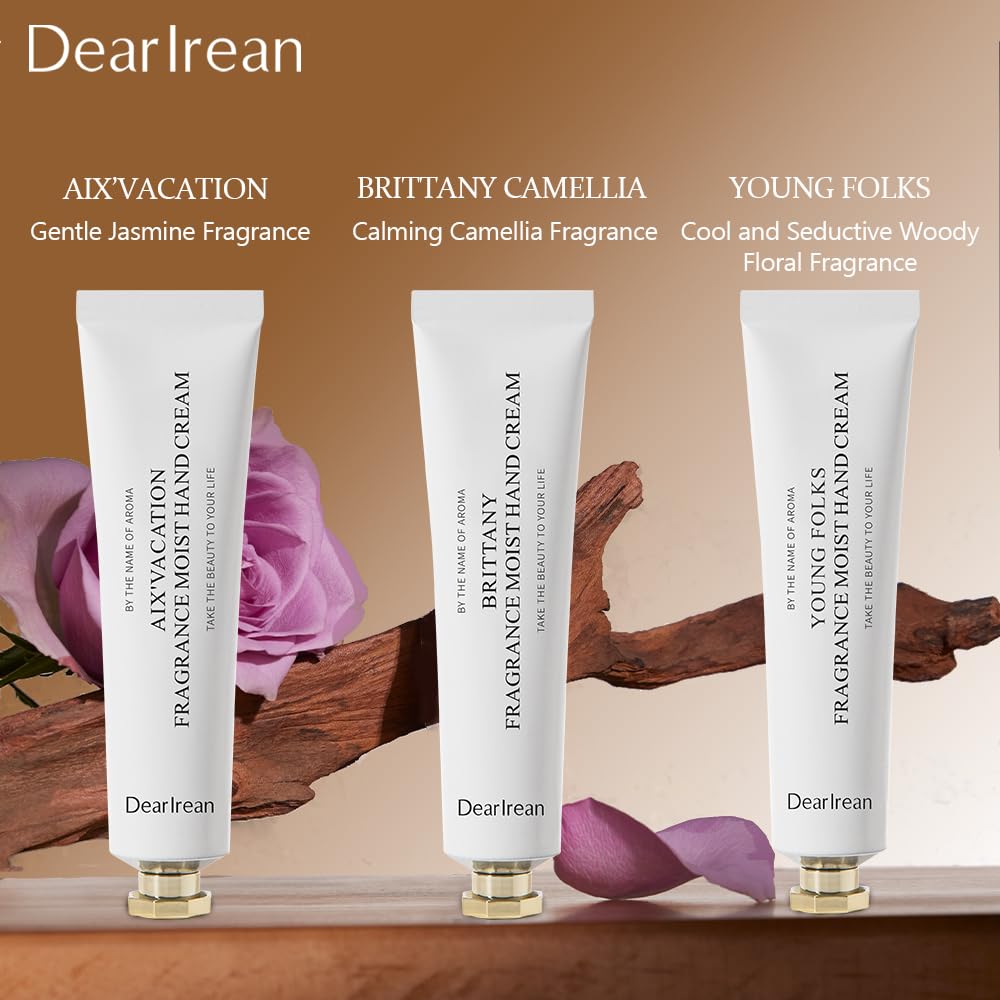 Dear Irean Hand Cream Gift Set for Women, Moisturizing Hand Lotion for Extremely Dry Cracked Hands Skin, 5PCS Mini Travel Size Natural Scented Hand Lotion Bulk, Women Lotion Gift Sets (4.23 Fl.Oz.)