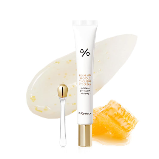 Dr.Ceuracle by leegeehaam Royal Vita Propolis 33 Capsule Eye Cream with Applicator (20ml / 0.67 fl. oz.) - Soothing, Hydrating Eye Serum Cream, Dark Circle Relief