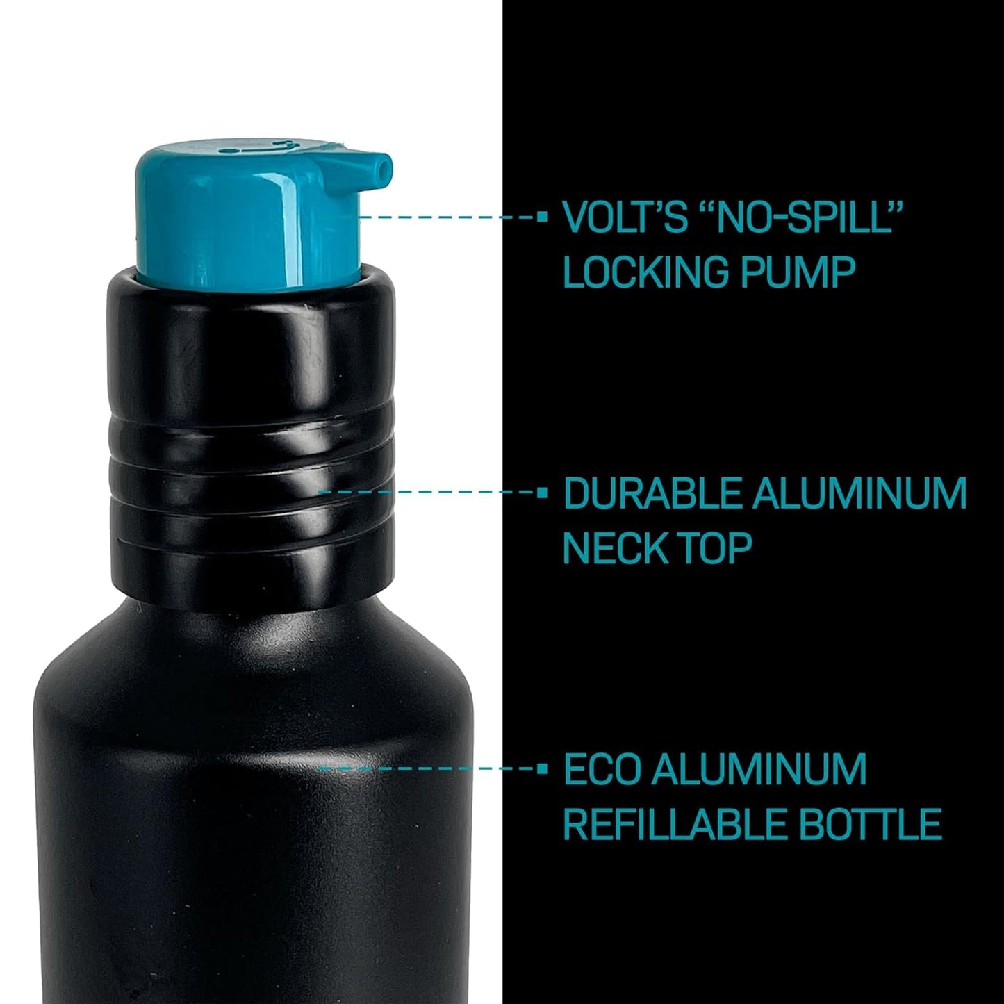 VOLT Body Wash for Men – Sulfate-Free with Caffeine & Aloe, Citrus Sea Salt Scent, 13.5 oz (400ml) Refillable Aluminum Bottle