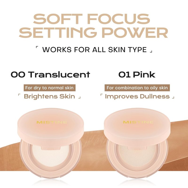 Translucent Loose Setting Powder - Lightweight Talc-Free Formula | Brightens Skin, Semi-Matte Finish, 0.28 Oz