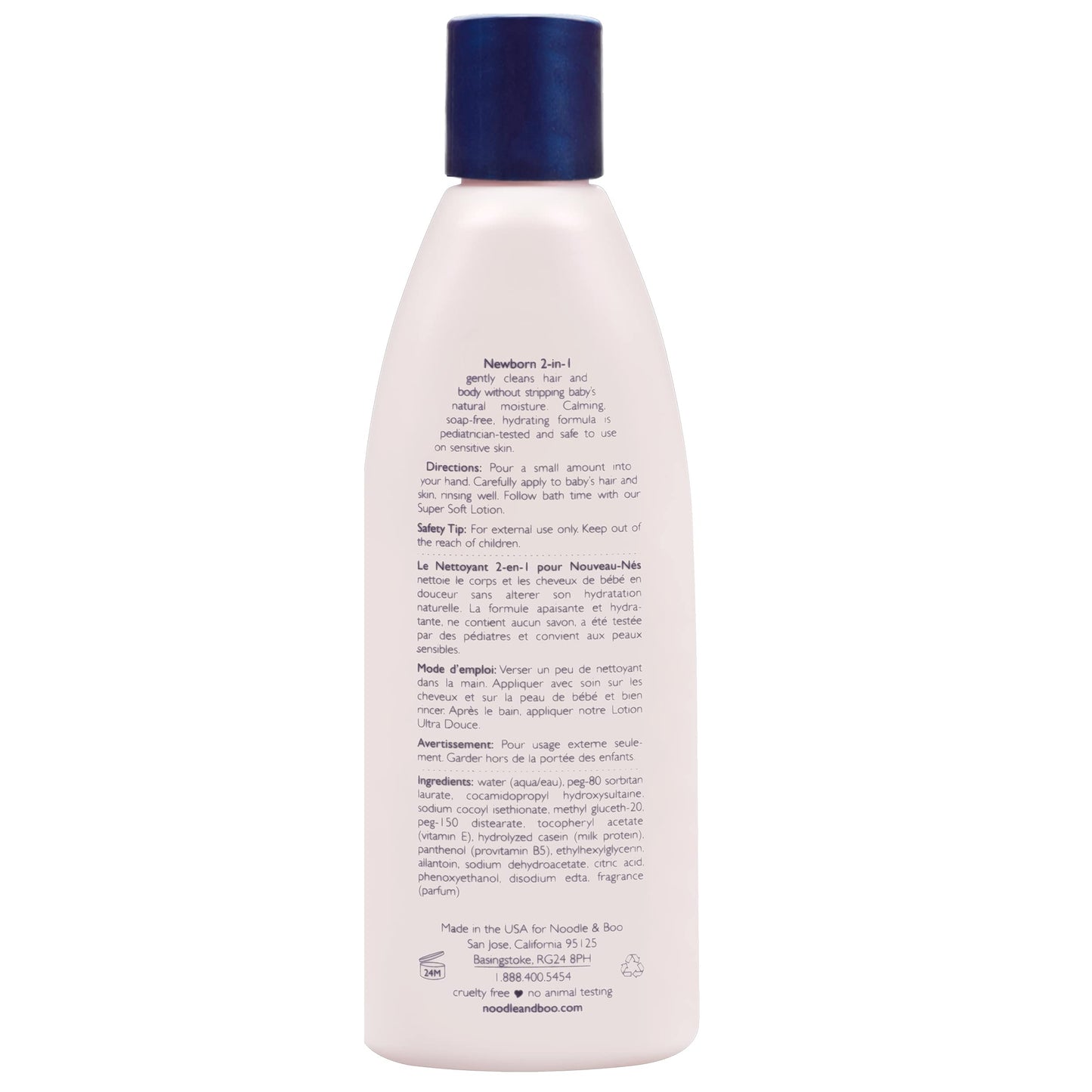Noodle & Boo Newborn 2-in-1 Baby Shampoo and Body Wash, Tear-Free, Hypoallergenic, Baby Bath Essentials, Moisturizing, pH-Balanced, Vitamin-Enriched, Pediatrician-Tested