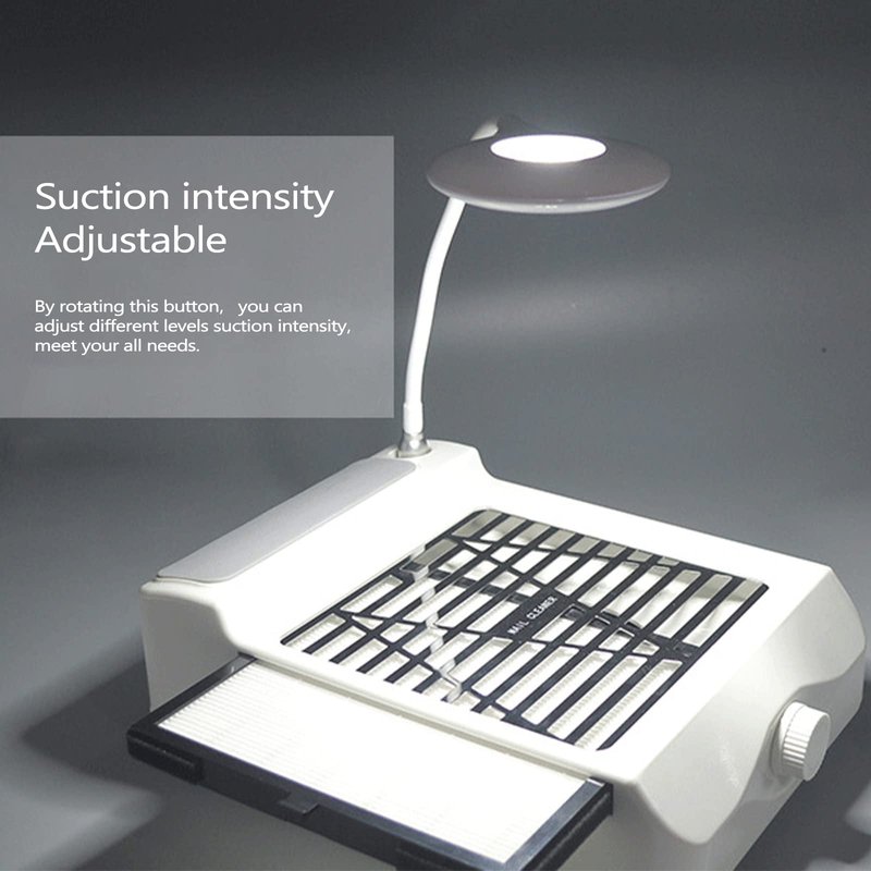 BQAN Nail Dust Collector for Nails Salon, 60w Extractor Vacuum Dust Collector Powerful Nail Fan, with 1pcs Nail dust Brush, Hand Cushion, and Lamp