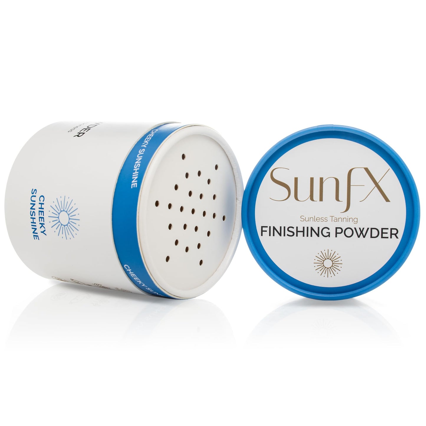 SunFX Post Spray Tan Translucent Finishing Powder | Talc Free | Sunless Tanning Powder with Large Professional Fan Dusting Brush | Cheeky-Sunshine