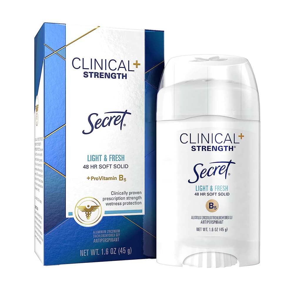 Secret Clinical Strength Anti-Perspirant Deodorant Soft Solid, Light & Fresh Scent 1.60 oz (Pack of 3)