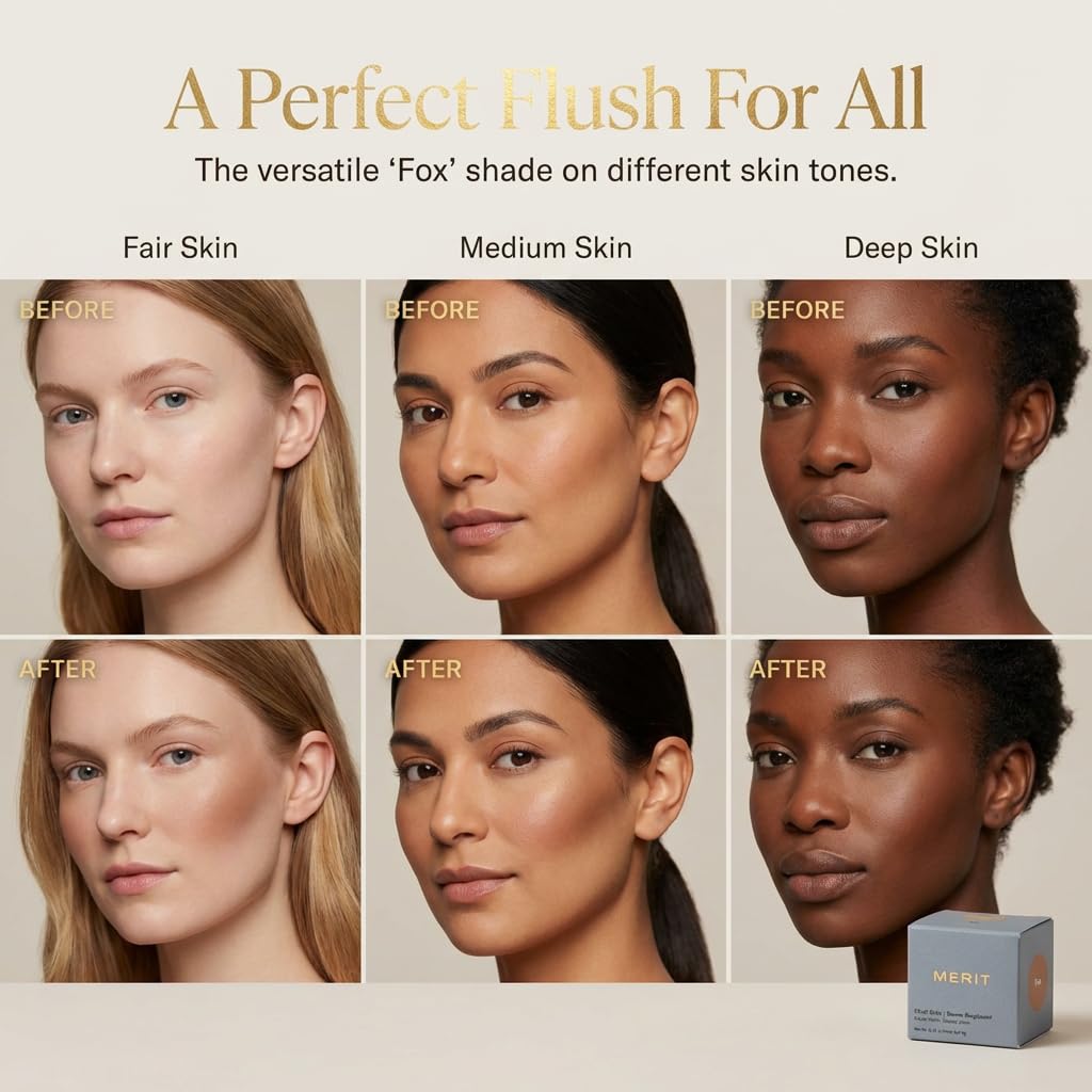 MERIT Cream Blush - Soft Berry Flush Balm for Natural Glow | 0.31 oz / 9 g
