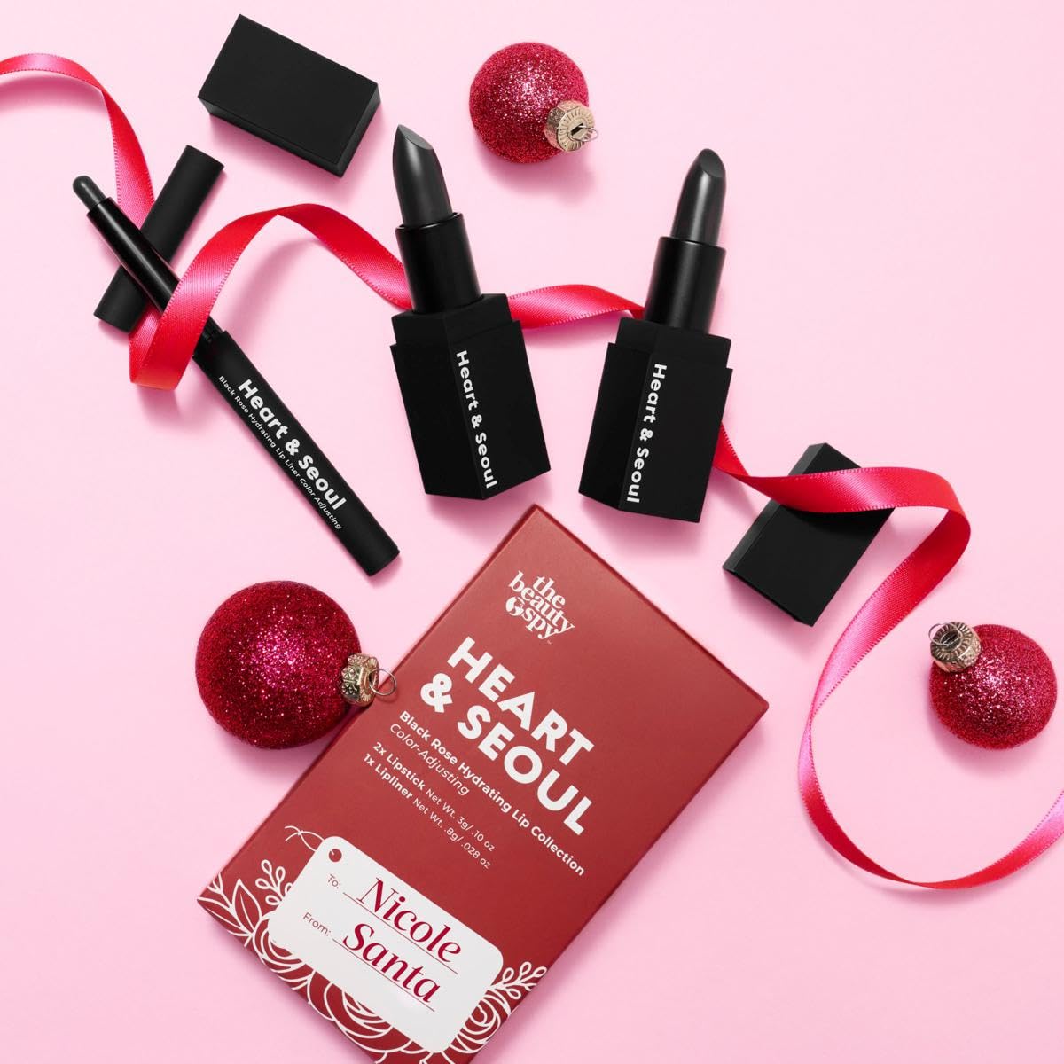 The Beauty Spy Heart & Seoul Black Rose pH-Reactive Lipstick, Ultra-Moisturizing Formula with Rosa Damascena Flower Oil, Shea Butter and Vitamin E, Makes Lips Juicy, Hydrated and Smooth (Single)