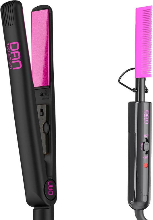 Dual Voltage Hair Straightener Hot Comb - Fast Styling Tool for All Hair Types