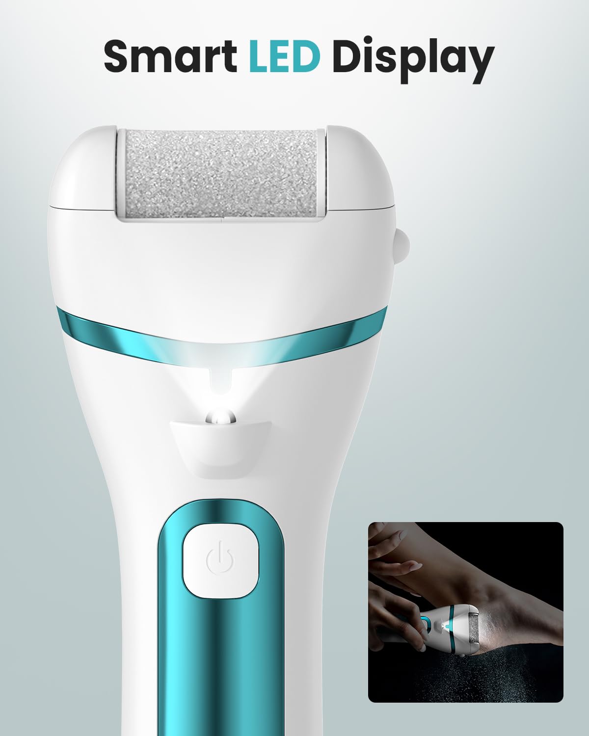 PUBOO Foot Callus Remover Electric 10000 RPM 3-Speed IPX7 Recharge Pedicure Kit for Hard Skin Women & Men Portable Multi-Roller File Grinder Sander Scrubber, LED Display for Wet & Dry Mathers Day Gift