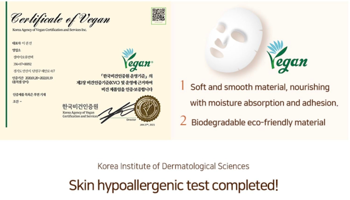 PLARECETA Placenta Facial Sheet Mask, Hydrating & Soothing with Hydrolyzed Collagen for Elasticity Improvement, Rejuvenates & Restores Skin