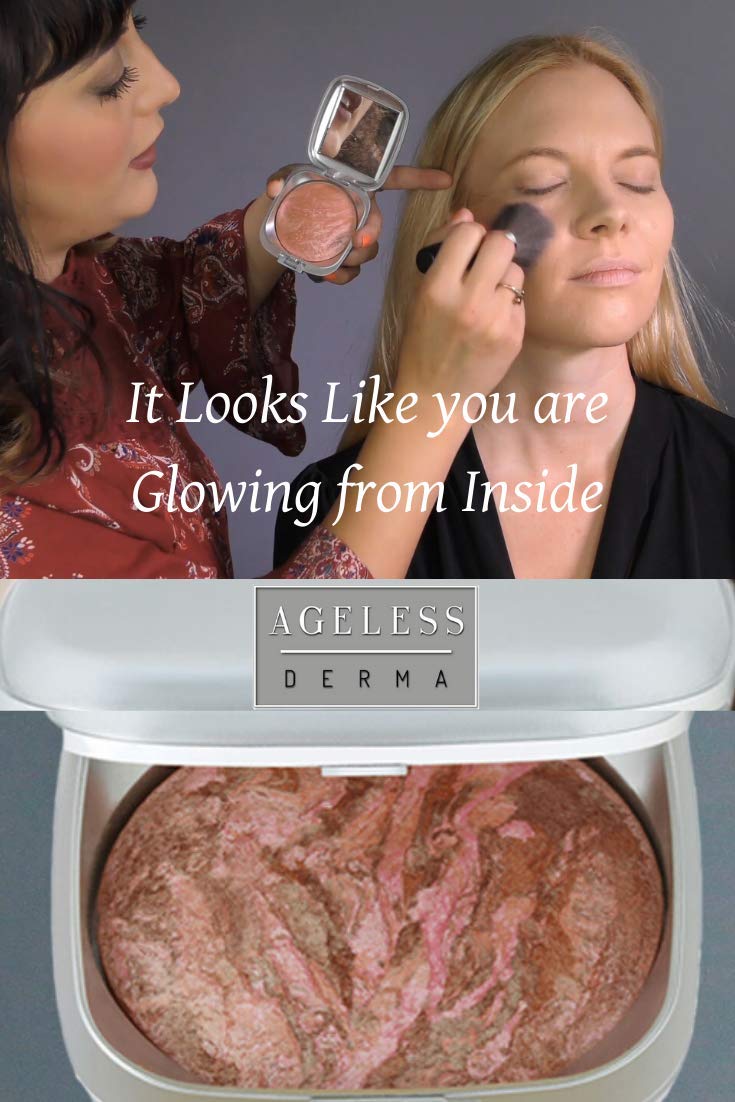 Baked Mineral Makeup Blush with Botanical Extracts - Guava Swirl | Natural Glow Highlighter