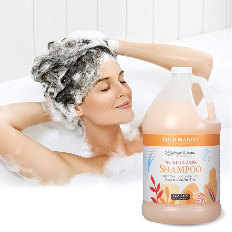 Ginger Lily Farms Moisturizing Shampoo - Vegan Coco Mango Scent | 1 Gallon Refill for All Hair Types