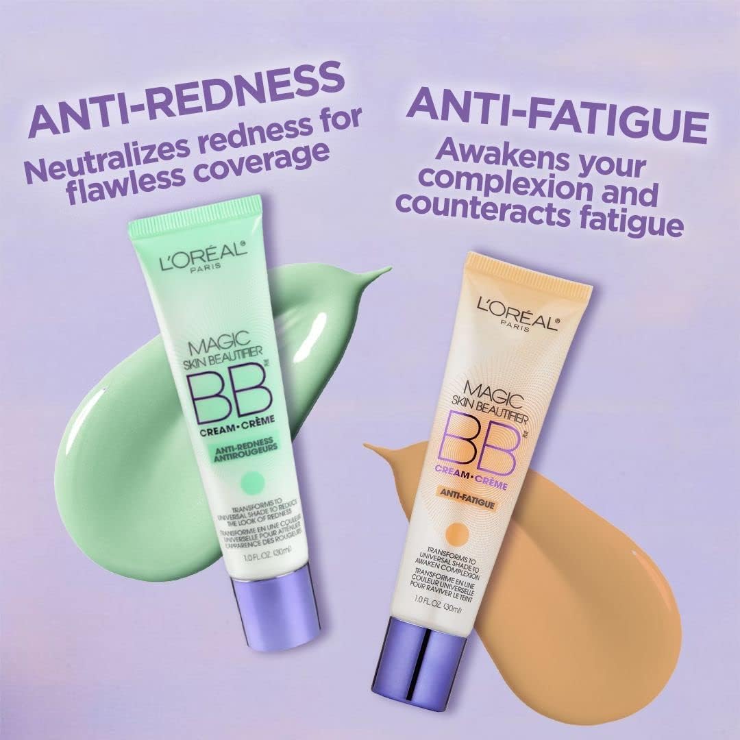 L'Oreal Paris Age Perfect Face Primer and Magic Skin Beautifier BB Cream Tinted Moisturizer with Color Transforming Pigments, 1 fl oz