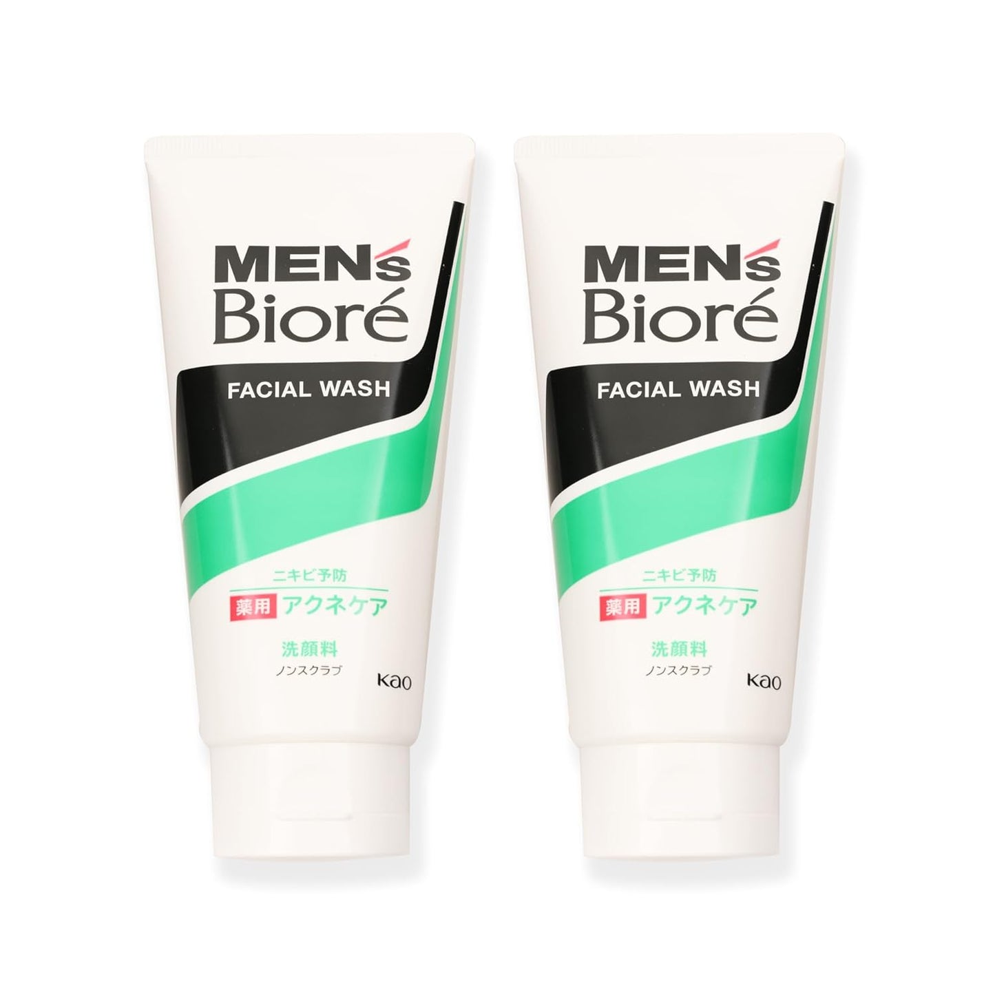 Bio-re Men Double Control Facial Cleanser - Cooling Menthol Face Wash for Oily Skin | 130g x 2 Pack