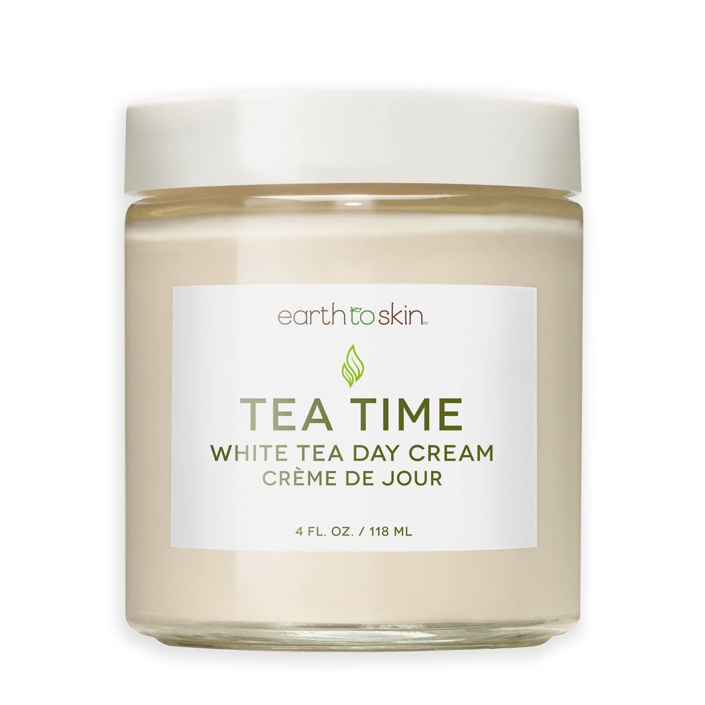 Earth To Skin Tea Time White Tea Day Cream - Moisturizer Face Cream with Hyaluronic Acid, Shea Butter and Glycerin - Smooth and Nourish Skin All Day - Face Moisturizer for Dry Skin Care - 4 fl oz