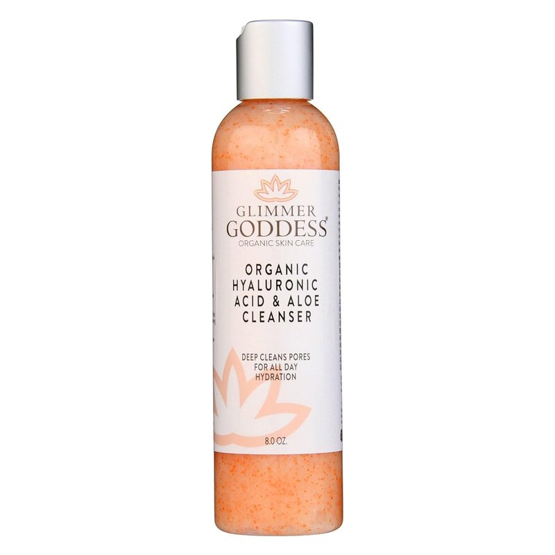 Glimmer Goddess Organic Exfoliating Face Cleanser - Anti-Aging with Micro Jojoba Pearls | 8 oz