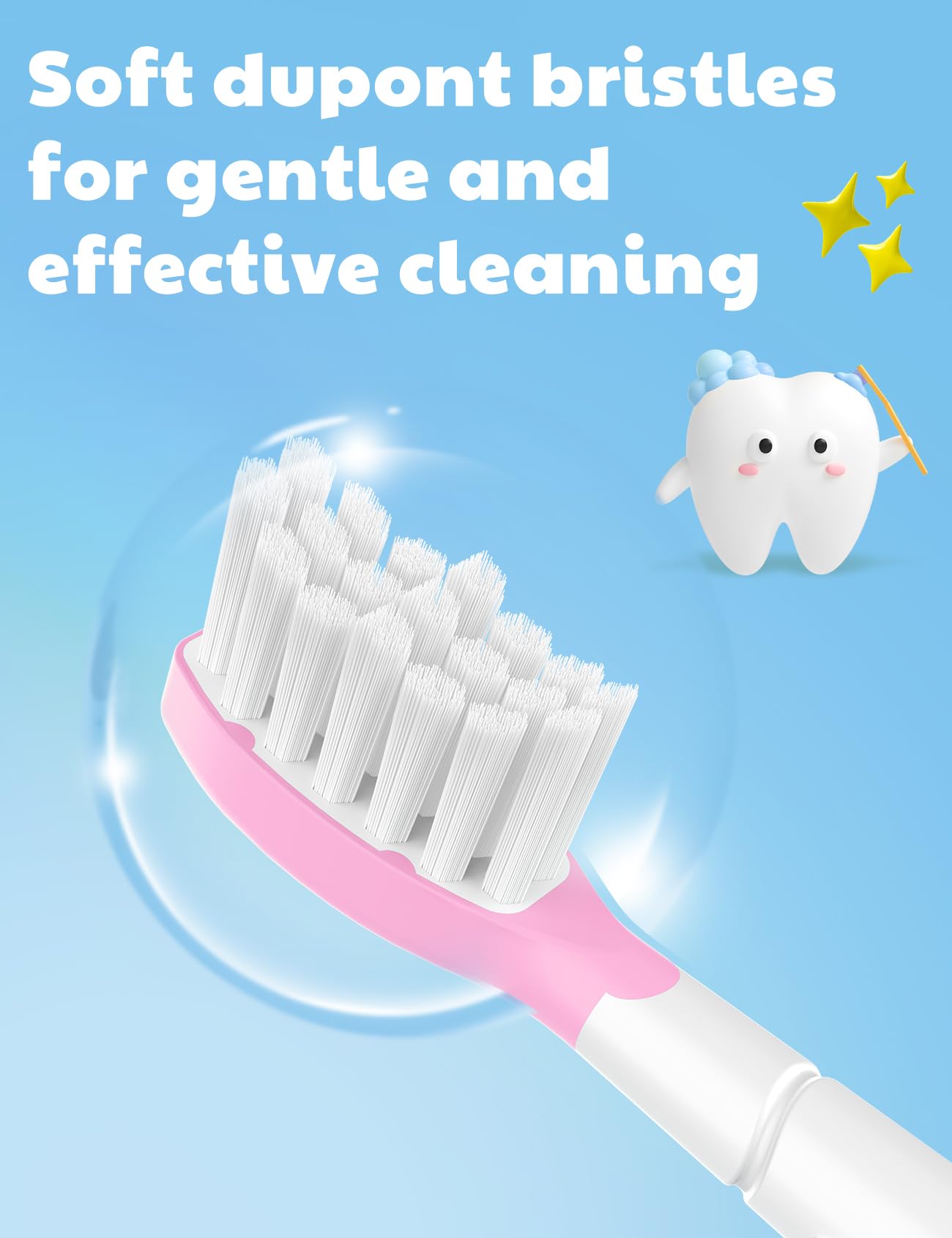 Toptheway Kids Toothbrush Heads for Philips Sonicare: Kids 7+ Standard Sonic Replacement Toothbrush Heads Compatible with Philips Sonicare, Pink Girl Green Boy 8 Pack