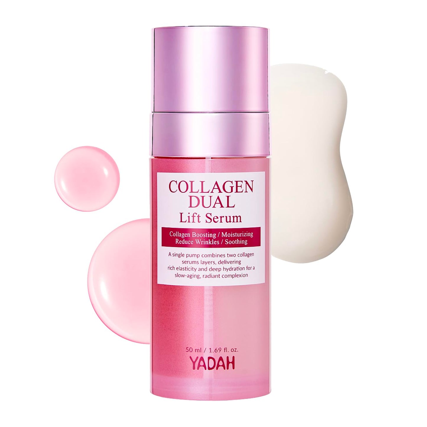 YADAH Collagen Dual Lift Serum 1.69 fl oz - Dual Formula in One with Vitamin C, Hydrolyzed Collagen, Spilanthol and Pure Collagen. Instant Firming and Lifting with Deep Hydration.