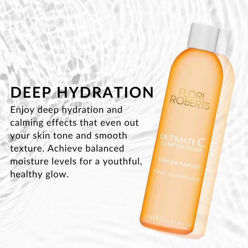 Ultimate-C Clarifying Toner by Flori Roberts, Facial Toner for Women of Color or Deeper Skin Tones, Protects Against Signs of Aging, Refreshing, Hydrating, Calming, Alcohol-Free