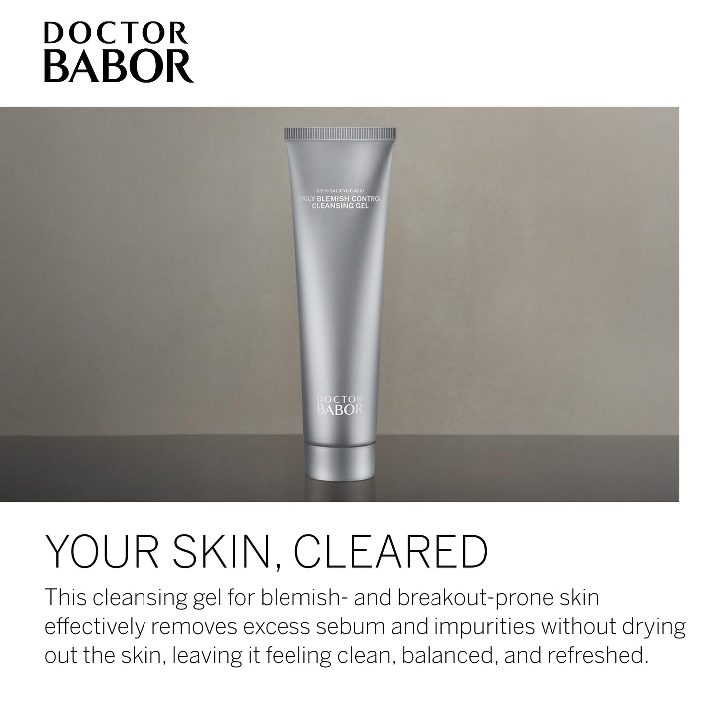 BABOR DOCTOR Daily Blemish Control Cleansing Gel with Salicylic Acid for Oily Skin, Deep Pore Cleanser to Help Reduce the Appearance of Blemishes