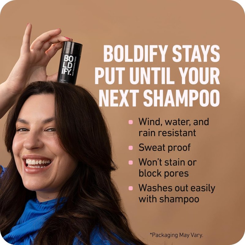 BOLDIFY Hair Fibers - Thinning & Fine Hair Solution for Instant Volume | Dark Brown, 2 x 56g, 14 Shades Available