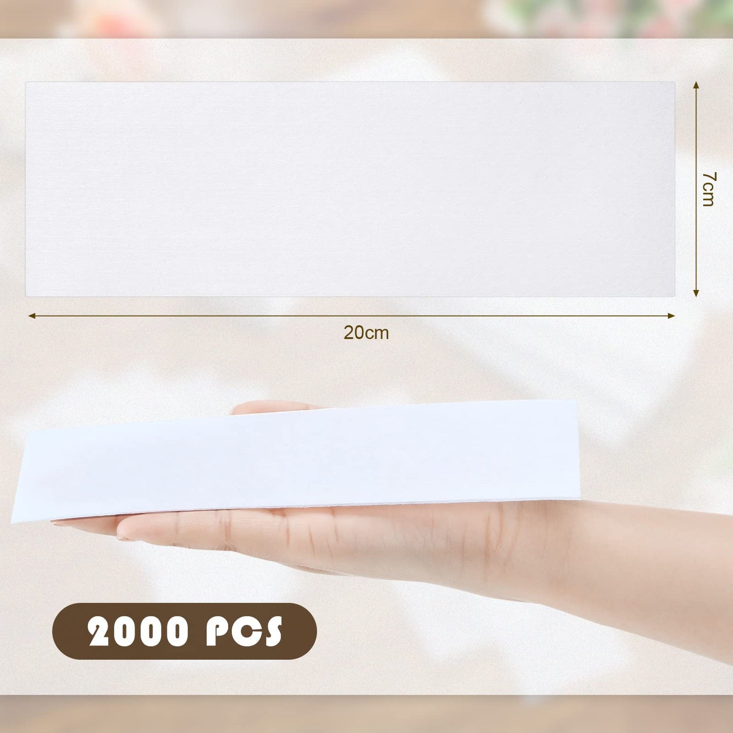 2000 Pcs 3'' x 8'' Non Woven Wax Strips for Hair Removal, Large Body and Facial Wax Strips Epilating Cloth for Leg Beauty Women Men Arms, White
