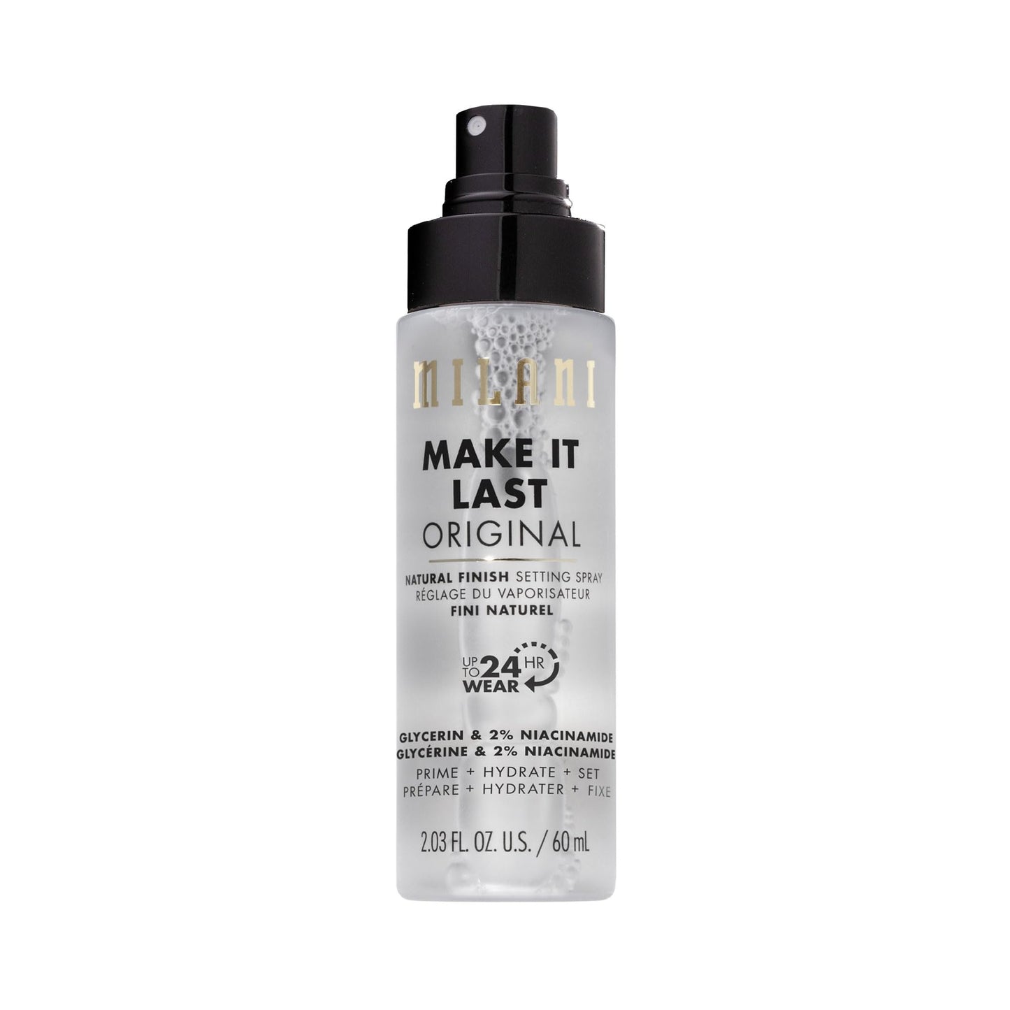 Milani Setting Spray + Primer, Make It Last Original - Natural Finish with Niacinamide for Hydration, Setting Spray for Makeup and Face Primer, 3-in-1 Prime + Hydrate + Set, 2.03 Fl. Oz