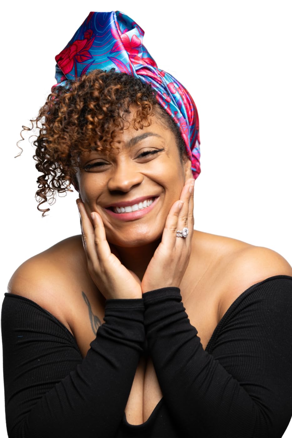 Ecoslay Satin Headwrap, Large, Cerulean, 23 x 70 inches (Cerulean)