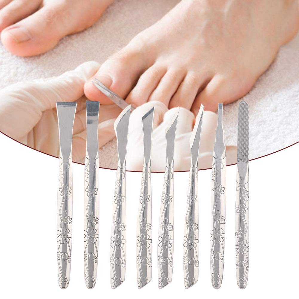 Footstep Horny Tool, Remove 8 Pcs of Stainless Steel Foot File Horny Remover Foot Calluse Shaver Pedicure Tool Set, Foot Skin Planer Foot Stone Foot Board