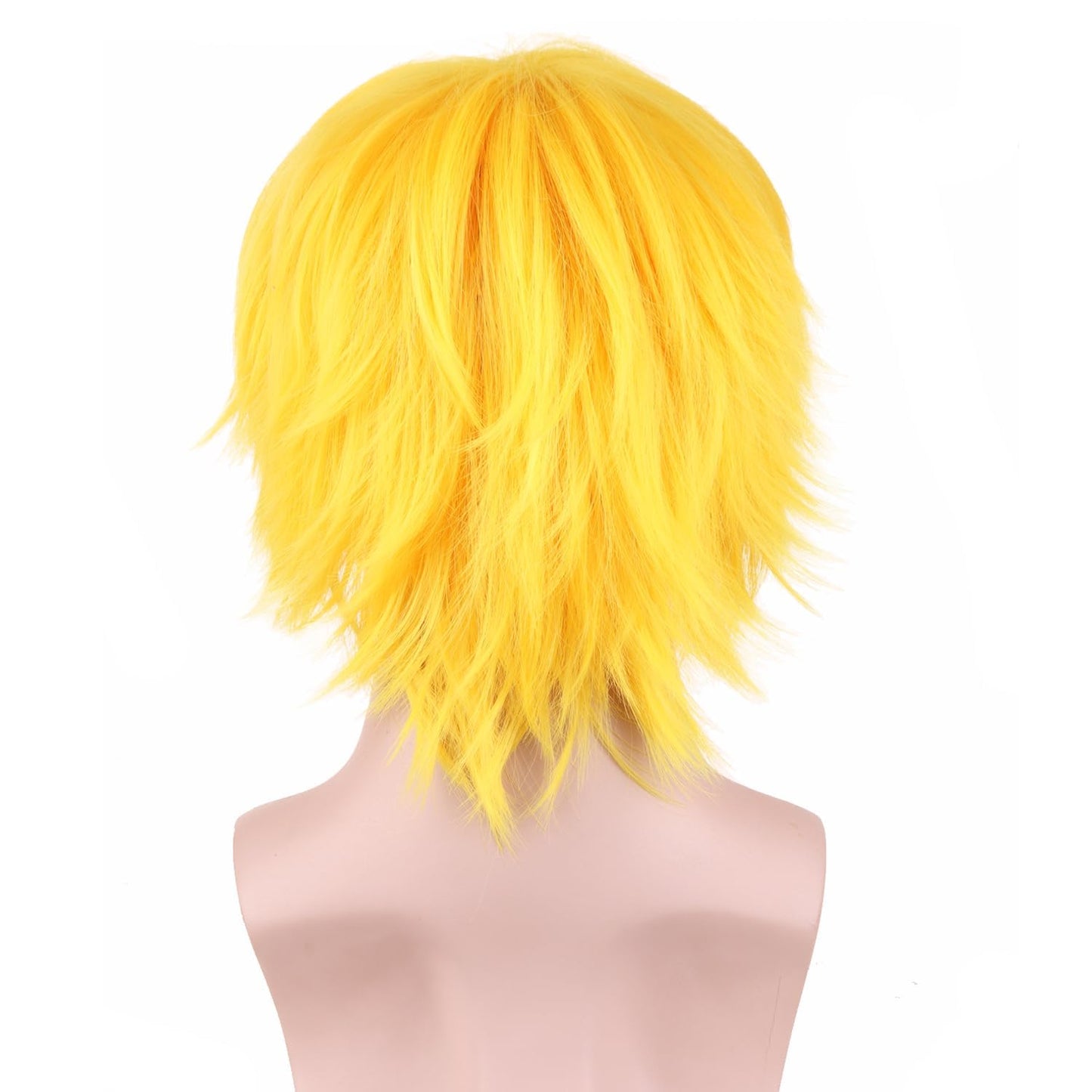 RightOn Yellow Wig Short Yellow Wig for Men and Women Cosplay Halloween Party Hairnet Include