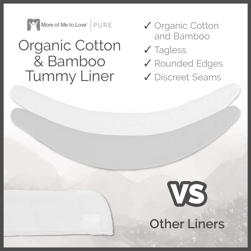More of Me to Love Organic Cotton Tummy Liner 4-Pack (2 x Pearl White and 2 x Stone Gray) (Medium)