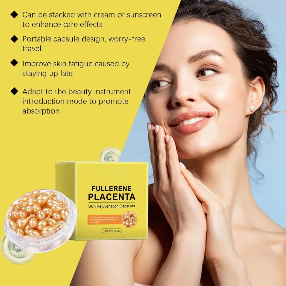 Collagen Facial Serum Capsules, Anti Aging Firming Capsules with Hyaluronic Acid & Vitamin E, Skin Rejuvenation & Sensitive Skin Travel Capsule Serum for Face & Neck