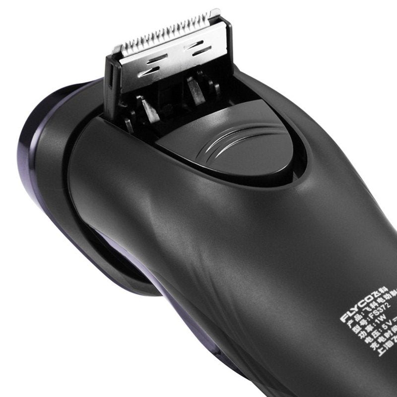 Men's Waterproof Electric Shaver - Flyco FS372 IPX7 Wet & Dry Rotary Razor with Pop-up Trimmer | Dark Violet