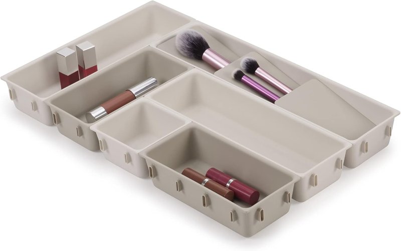 Joseph Joseph Viva Makeup Organizer Set - 7-Piece Modular Storage for Cosmetics & Accessories | Ideal for Beauty Drawers
