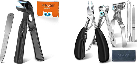 Heavy Duty Angled Toenail Clippers for Thick Nails - Wide Jaw & Catcher for Seniors