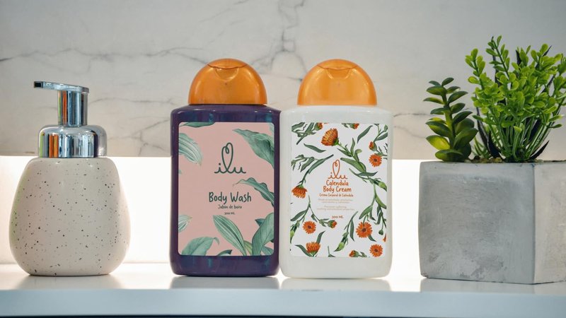 ILU Body Cream & Body Wash Bundle - Multi-Purpose Relief & Nourishment, Plant-Powered Hydration, Invigorating Cleansing, Soothes & Moisturizes, Normal Skin Types, pleasant aroma, 10 fl oz (Pack of 2)