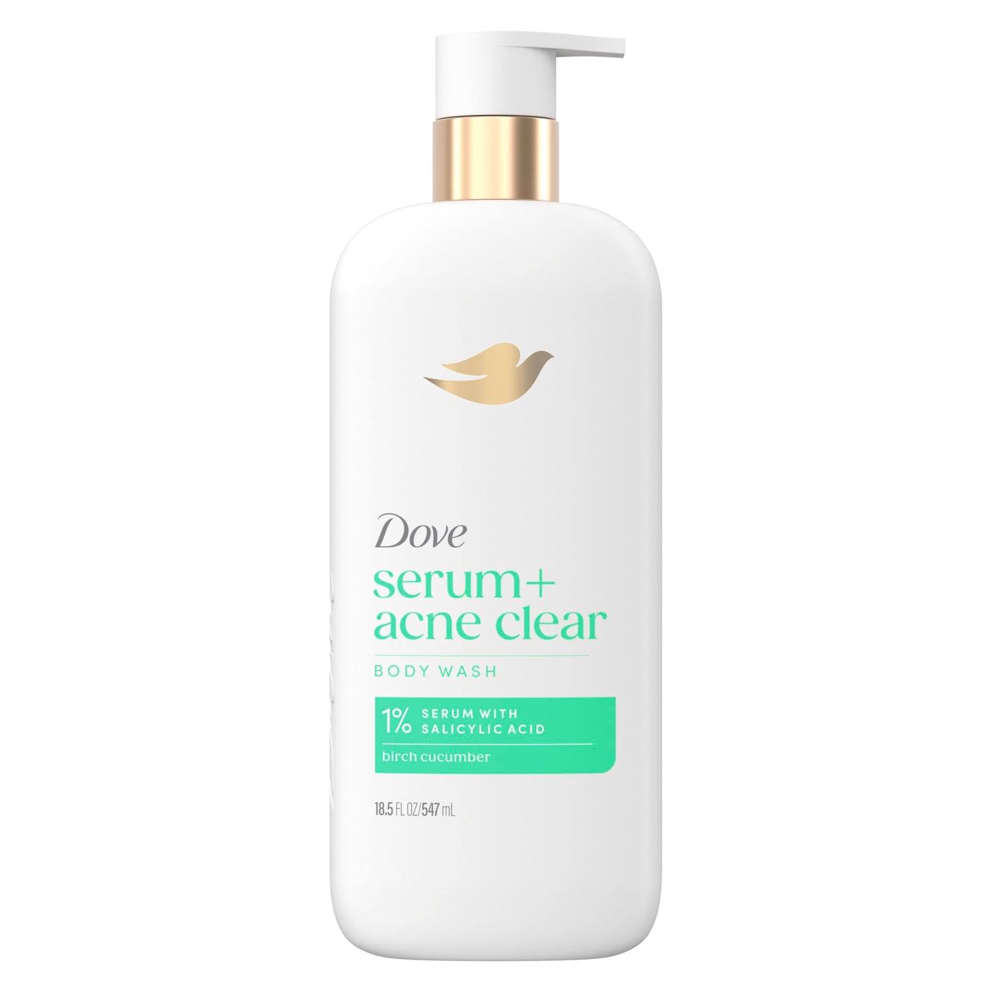 Dove Serum Body Wash Acne Clear with Salicylic Acid, 18.5 oz I Acne body wash with 1% salicylic acid to help clear and prevent acne breakouts