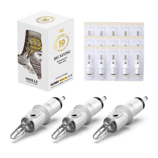 Hawink Tattoo Cartridge Needles #10 Bugpin 27 Curved/Round Magnum M-Taper 50PCS with Membrane Professional Disposable EN05S-50-1027RM